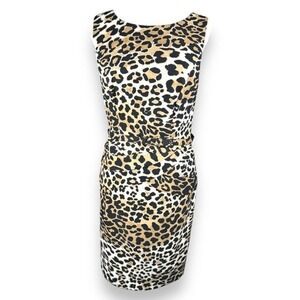 Cache Bodycon Dress Womens Size 8 Y2K Glam‎ Punk Animal Print Office Siren USA
